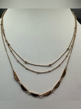 TIME AND TRU LAYERED GOLD TONE MULTI ROW NECKLACE